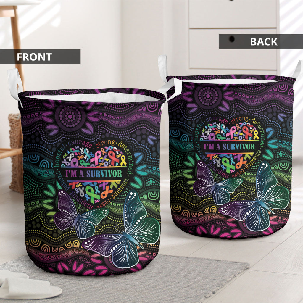 Australia Cancer Survivor Laundry Basket I’m A Survivor Ribbon Heart
