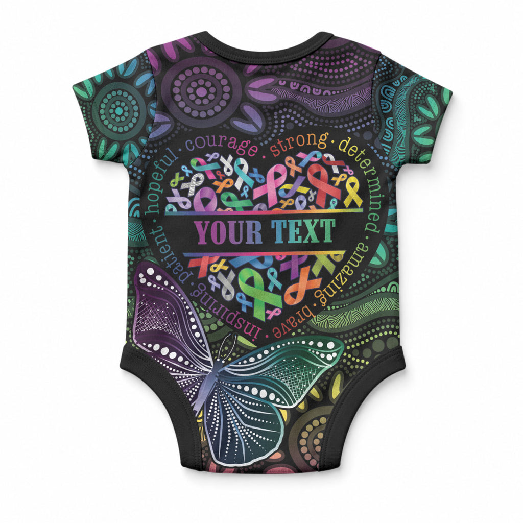 Australia Cancer Survivor Personalised Baby Onesie I’m A Survivor Ribbon Heart