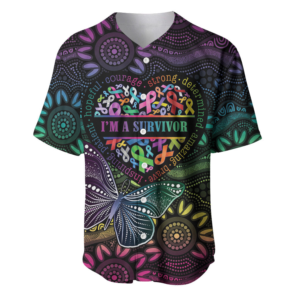Australia Cancer Survivor Personalised Baseball Jersey I’m A Survivor Ribbon Heart