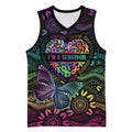 Australia Cancer Survivor Personalised Basketball Jersey I’m A Survivor Ribbon Heart