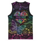 Australia Cancer Survivor Personalised Basketball Jersey I’m A Survivor Ribbon Heart