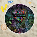 Australia Cancer Survivor Beach Blanket I’m A Survivor Ribbon Heart