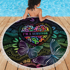 Australia Cancer Survivor Beach Blanket I’m A Survivor Ribbon Heart