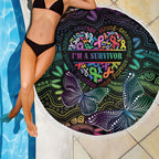 Australia Cancer Survivor Beach Blanket I’m A Survivor Ribbon Heart