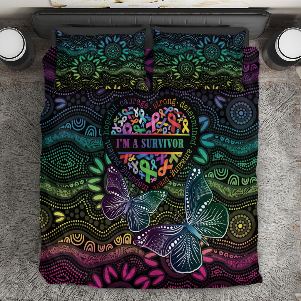 Australia Cancer Survivor Bedding Set I’m A Survivor Ribbon Heart