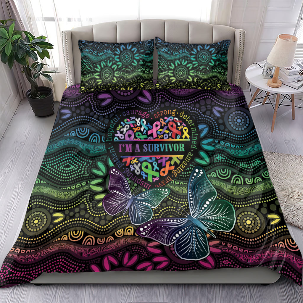 Australia Cancer Survivor Bedding Set I’m A Survivor Ribbon Heart