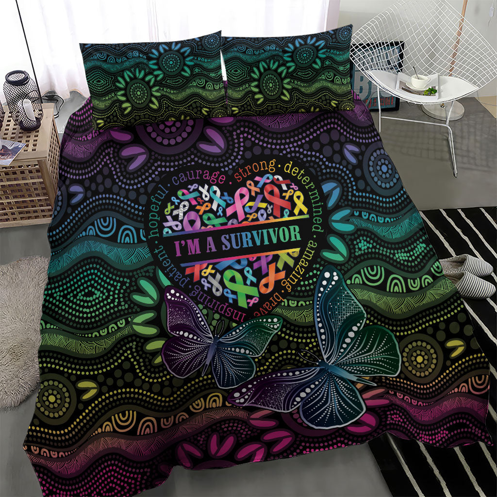 Australia Cancer Survivor Bedding Set I’m A Survivor Ribbon Heart