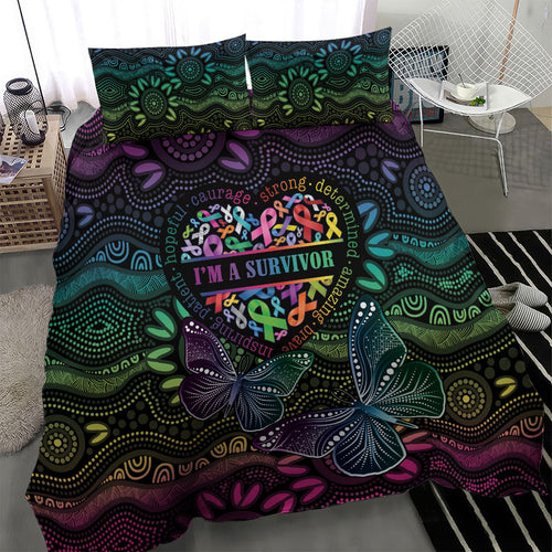 Australia Cancer Survivor Bedding Set I’m A Survivor Ribbon Heart