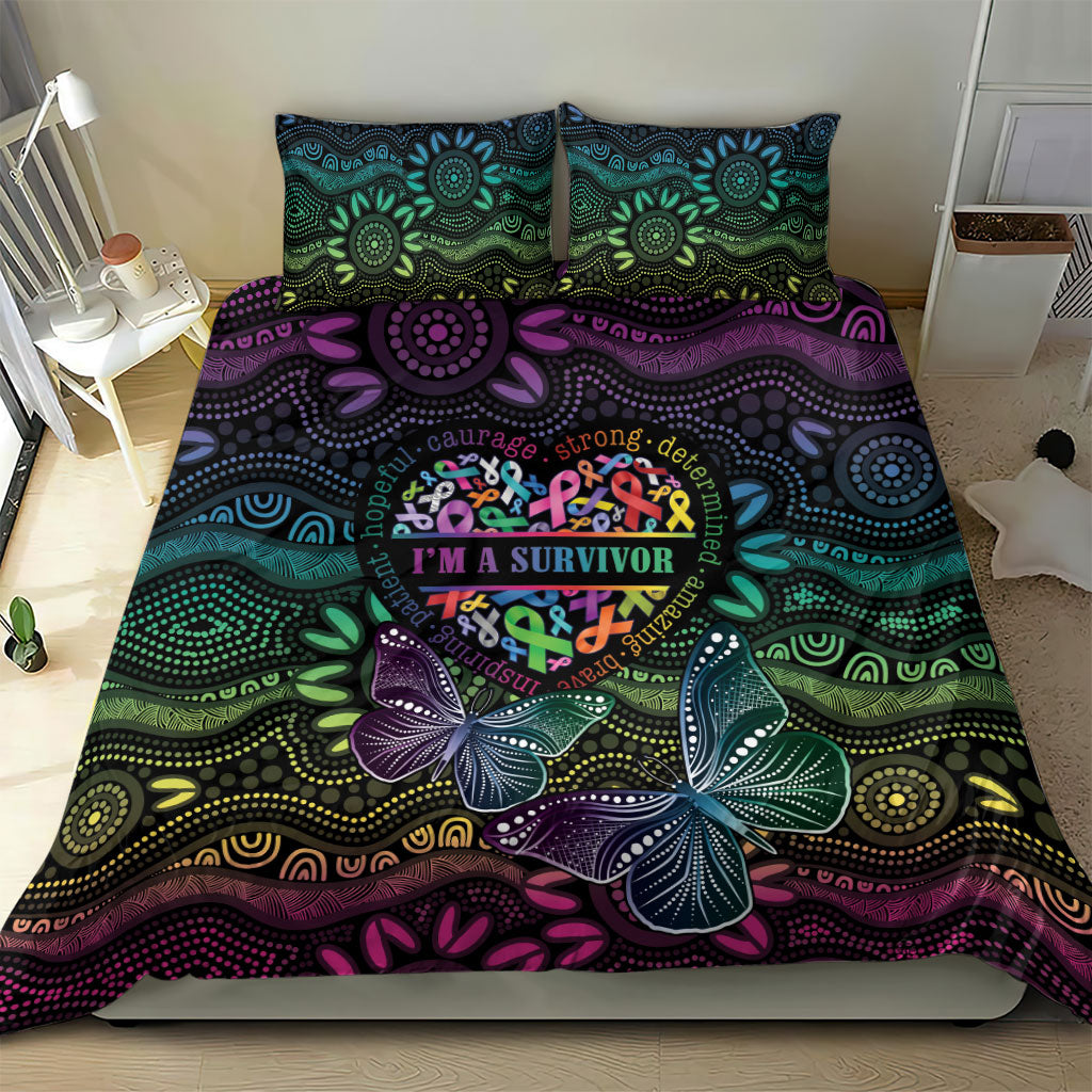 Australia Cancer Survivor Bedding Set I’m A Survivor Ribbon Heart