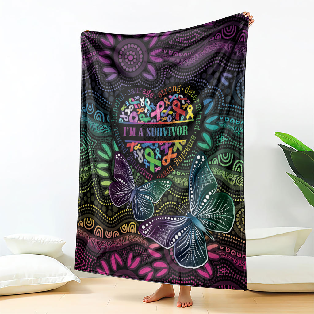 Australia Cancer Survivor Blanket I’m A Survivor Ribbon Heart