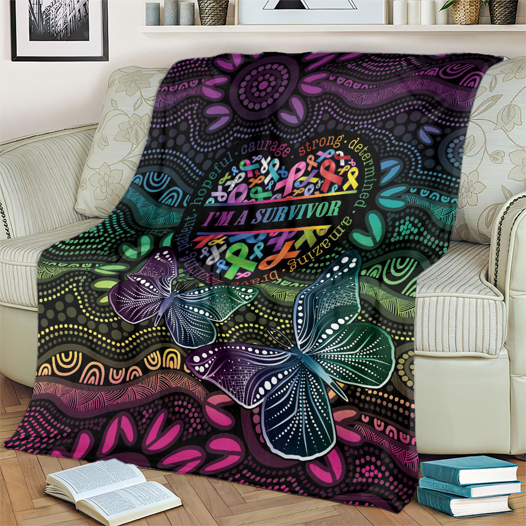 Australia Cancer Survivor Blanket I’m A Survivor Ribbon Heart