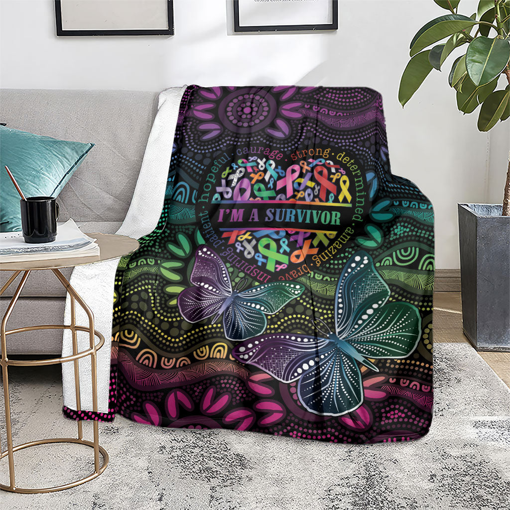 Australia Cancer Survivor Blanket I’m A Survivor Ribbon Heart