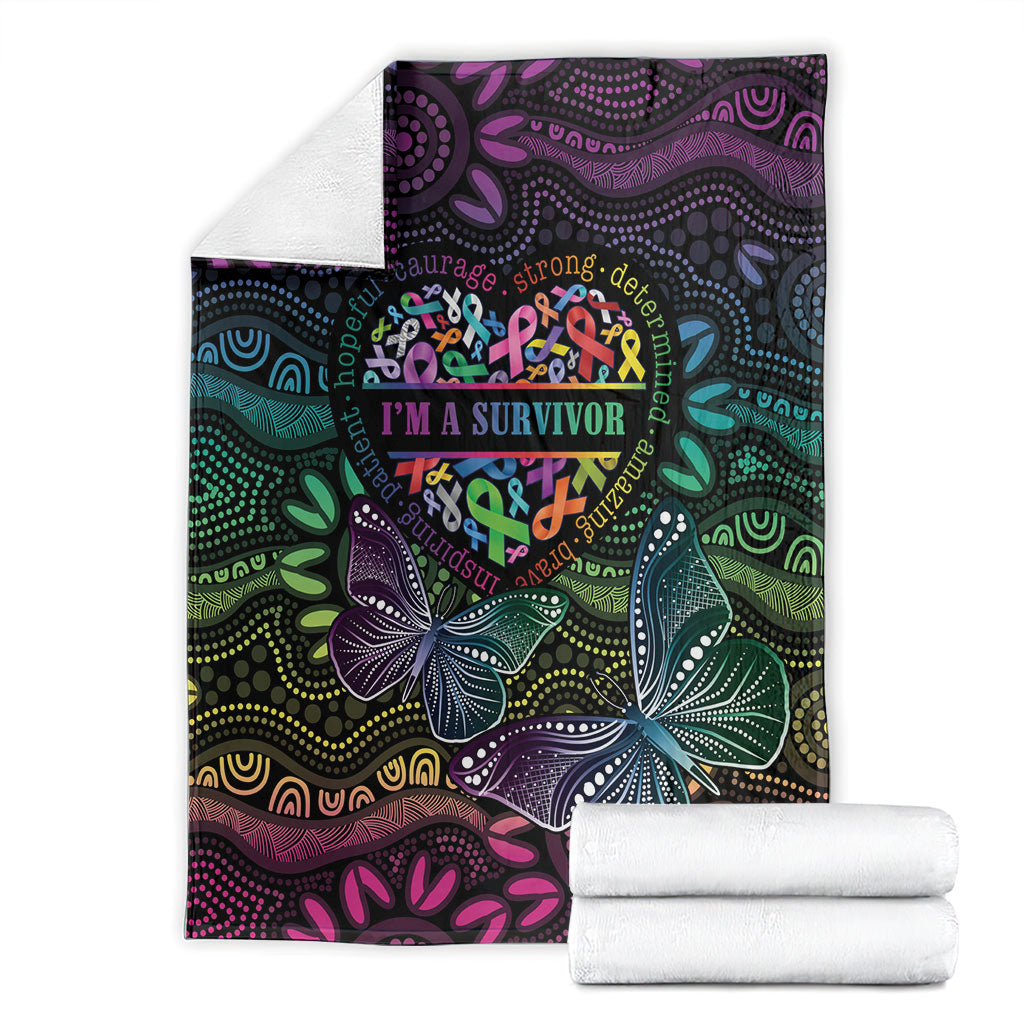 Australia Cancer Survivor Blanket I’m A Survivor Ribbon Heart