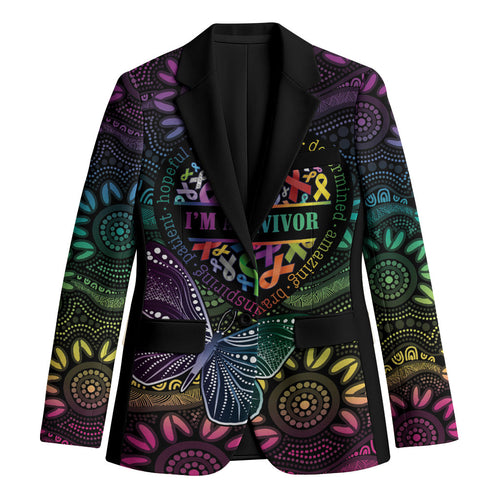 Australia Cancer Survivor Personalised Blazer I’m A Survivor Ribbon Heart
