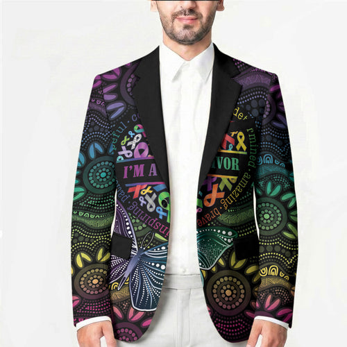 Australia Cancer Survivor Personalised Blazer I’m A Survivor Ribbon Heart