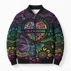 Australia Cancer Survivor Personalised Bomber Puffer Jacket I’m A Survivor Ribbon Heart