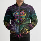 Australia Cancer Survivor Personalised Bomber Puffer Jacket I’m A Survivor Ribbon Heart