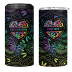 Australia Cancer Survivor Personalised 4 in 1 Can Cooler Tumbler I’m A Survivor Ribbon Heart