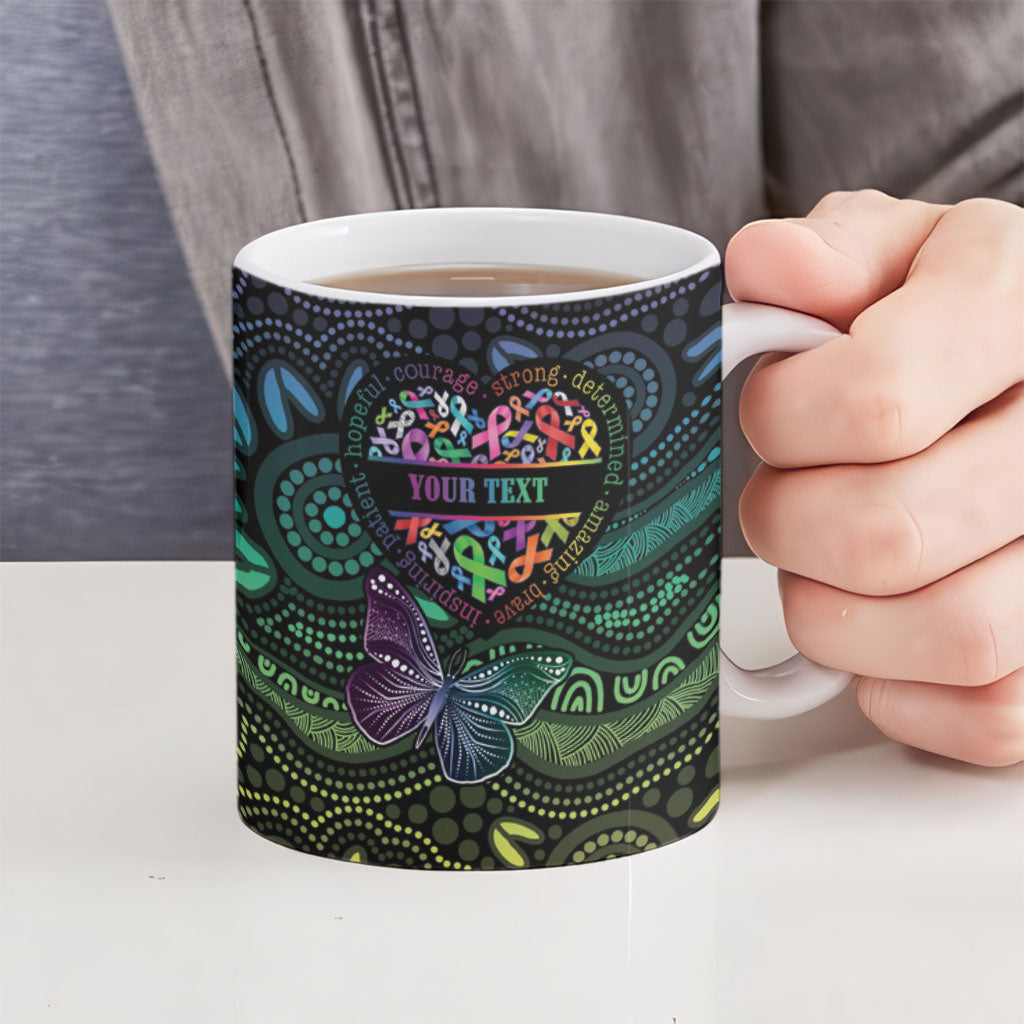 Australia Cancer Survivor Personalised Ceramic Mug I’m A Survivor Ribbon Heart