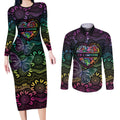 Australia Cancer Survivor Personalised Couples Matching Long Sleeve Bodycon Dress and Long Sleeve Button Shirt I’m A Survivor Ribbon Heart