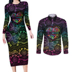 Australia Cancer Survivor Personalised Couples Matching Long Sleeve Bodycon Dress and Long Sleeve Button Shirt I’m A Survivor Ribbon Heart