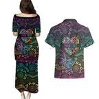 Australia Cancer Survivor Personalised Couples Matching Puletasi and Hawaiian Shirt I’m A Survivor Ribbon Heart