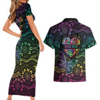 Australia Cancer Survivor Personalised Couples Matching Short Sleeve Bodycon Dress and Hawaiian Shirt I’m A Survivor Ribbon Heart