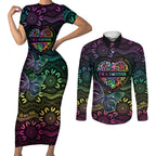 Australia Cancer Survivor Personalised Couples Matching Short Sleeve Bodycon Dress and Long Sleeve Button Shirt I’m A Survivor Ribbon Heart