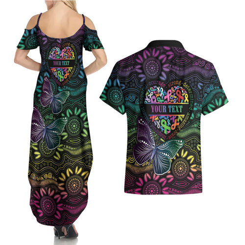 Australia Cancer Survivor Personalised Couples Matching Summer Maxi Dress and Hawaiian Shirt I’m A Survivor Ribbon Heart