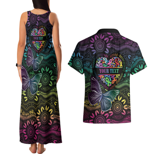 Australia Cancer Survivor Personalised Couples Matching Tank Maxi Dress and Hawaiian Shirt I’m A Survivor Ribbon Heart