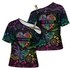 Australia Cancer Survivor Personalised Cross Shoulder Shirt I’m A Survivor Ribbon Heart