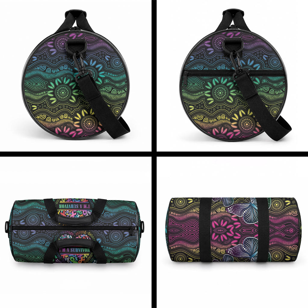 Australia Cancer Survivor Duffle Bag I’m A Survivor Ribbon Heart