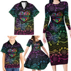 Australia Cancer Survivor Personalised Family Matching Long Sleeve Bodycon Dress and Hawaiian Shirt I’m A Survivor Ribbon Heart