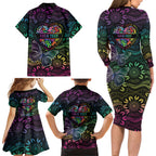 Australia Cancer Survivor Personalised Family Matching Long Sleeve Bodycon Dress and Hawaiian Shirt I’m A Survivor Ribbon Heart