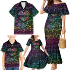 Australia Cancer Survivor Personalised Family Matching Mermaid Dress and Hawaiian Shirt I’m A Survivor Ribbon Heart