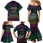 Australia Cancer Survivor Personalised Family Matching Mermaid Dress and Hawaiian Shirt I’m A Survivor Ribbon Heart