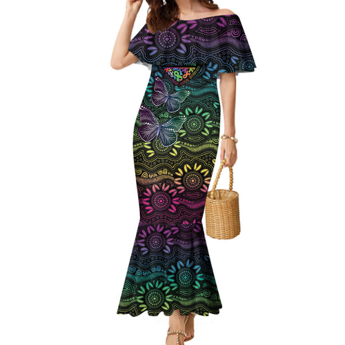 Australia Cancer Survivor Personalised Family Matching Mermaid Dress and Hawaiian Shirt I’m A Survivor Ribbon Heart