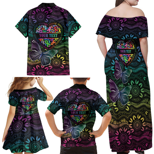 Australia Cancer Survivor Personalised Family Matching Off Shoulder Maxi Dress and Hawaiian Shirt I’m A Survivor Ribbon Heart