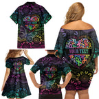 Australia Cancer Survivor Personalised Family Matching Off Shoulder Short Dress and Hawaiian Shirt I’m A Survivor Ribbon Heart
