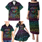 Australia Cancer Survivor Personalised Family Matching Puletasi and Hawaiian Shirt I’m A Survivor Ribbon Heart