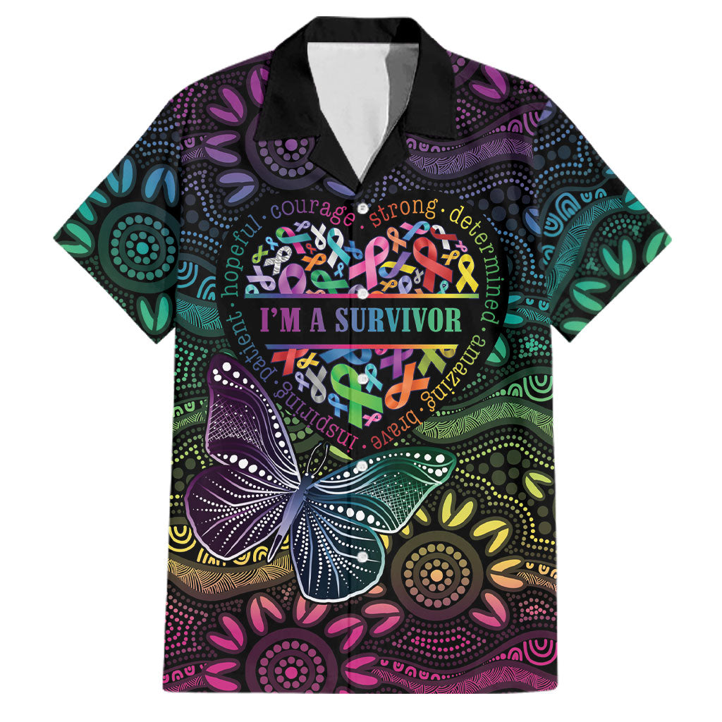 Australia Cancer Survivor Personalised Family Matching Puletasi and Hawaiian Shirt I’m A Survivor Ribbon Heart