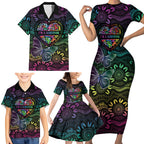 Australia Cancer Survivor Personalised Family Matching Short Sleeve Bodycon Dress and Hawaiian Shirt I’m A Survivor Ribbon Heart