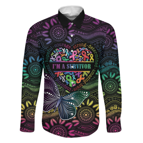 Australia Cancer Survivor Personalised Family Matching Short Sleeve Bodycon Dress and Hawaiian Shirt I’m A Survivor Ribbon Heart