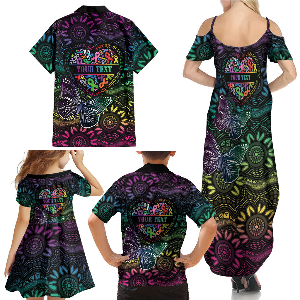 Australia Cancer Survivor Personalised Family Matching Summer Maxi Dress and Hawaiian Shirt I’m A Survivor Ribbon Heart