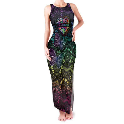 Australia Cancer Survivor Personalised Family Matching Tank Maxi Dress and Hawaiian Shirt I’m A Survivor Ribbon Heart