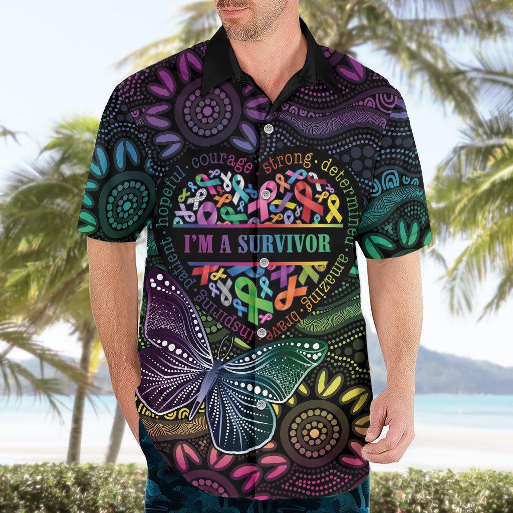 Australia Cancer Survivor Personalised Hawaiian Shirt I’m A Survivor Ribbon Heart