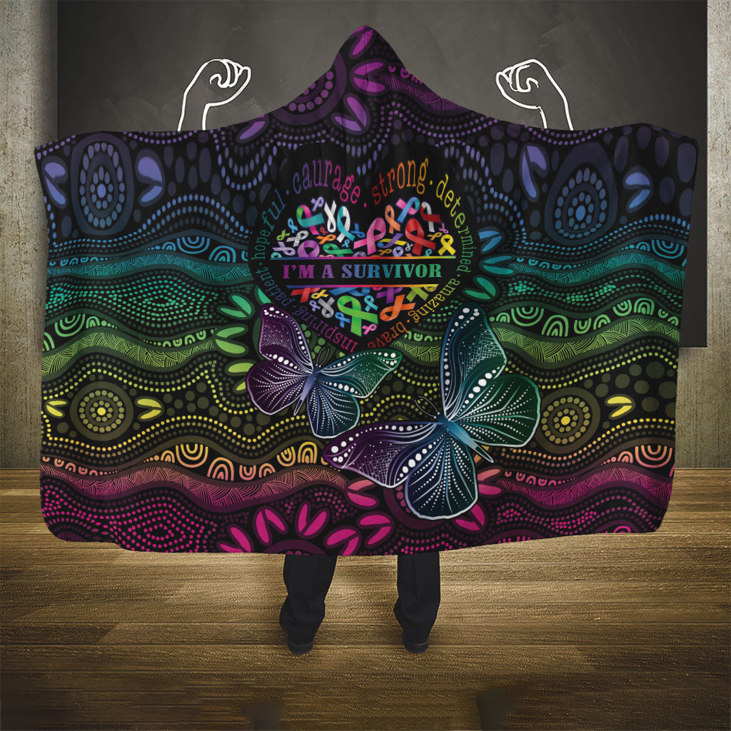 Australia Cancer Survivor Hooded Blanket I’m A Survivor Ribbon Heart