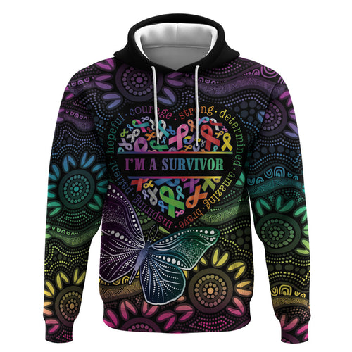 Australia Cancer Survivor Personalised Hoodie I’m A Survivor Ribbon Heart