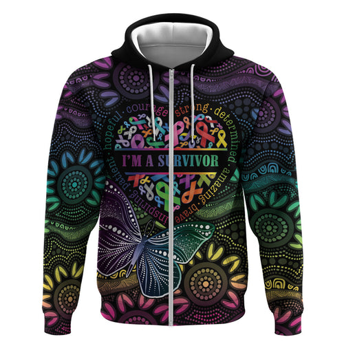 Australia Cancer Survivor Personalised Hoodie I’m A Survivor Ribbon Heart
