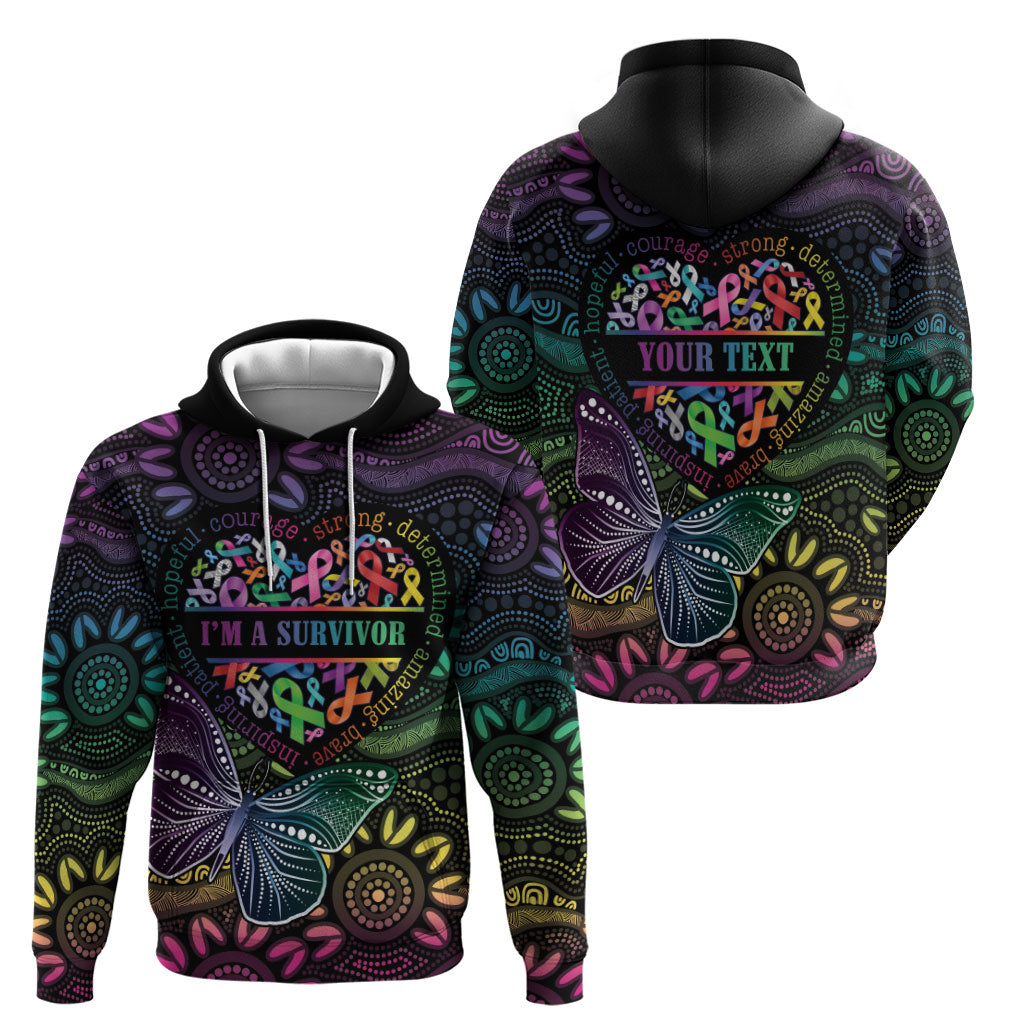 Australia Cancer Survivor Personalised Hoodie I’m A Survivor Ribbon Heart